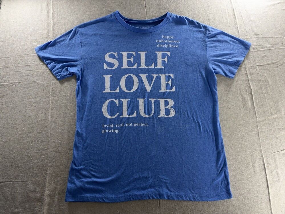 Grayson Threads Women's Blue Self Love Club Graphic T-Shirt Size Large
